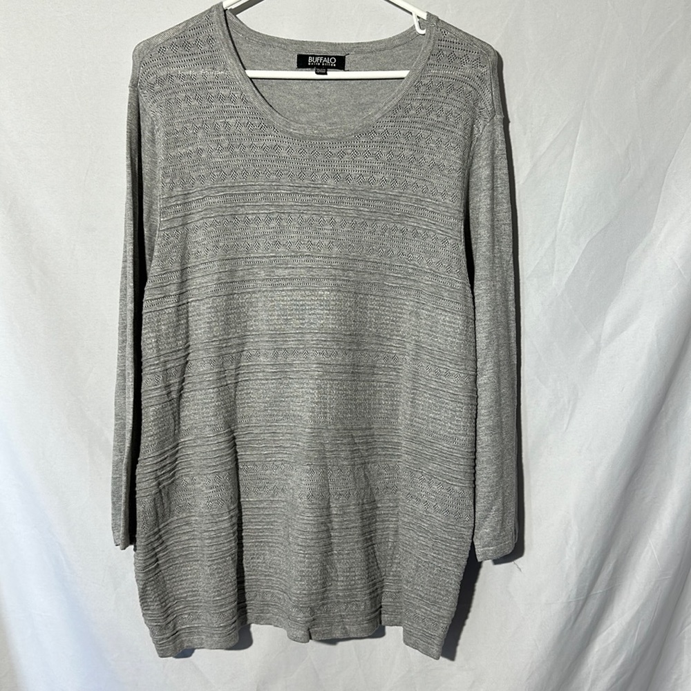 Buffalo David Bitton womens XXL gray long sleeve pullover sweater